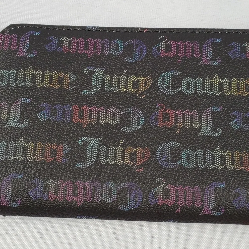 Juicy Couture Black Rainbow Logo Zip Wallet